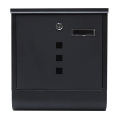Letterbox with Newspaper Holder Stylish Black Mailbox