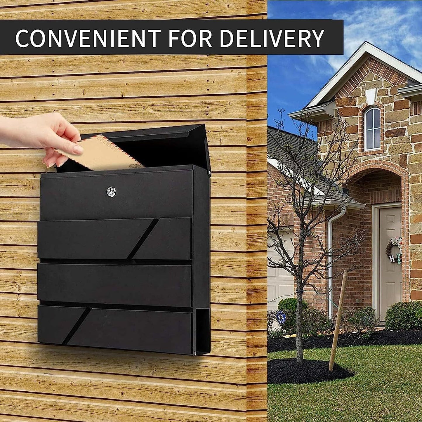 Wall Mounted Letterbox Key Lock Slash Mailbox
