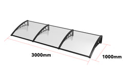Heavy-Duty Window Door Awning Canopy 3M x 1M