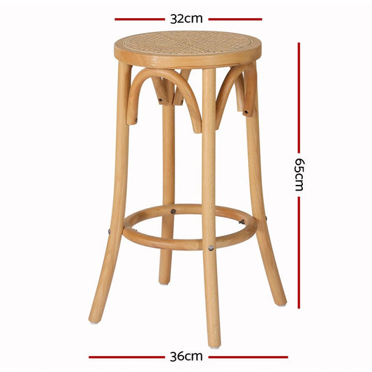 Artiss Apri Bar Stools - 3 Pack - Rattan Pine