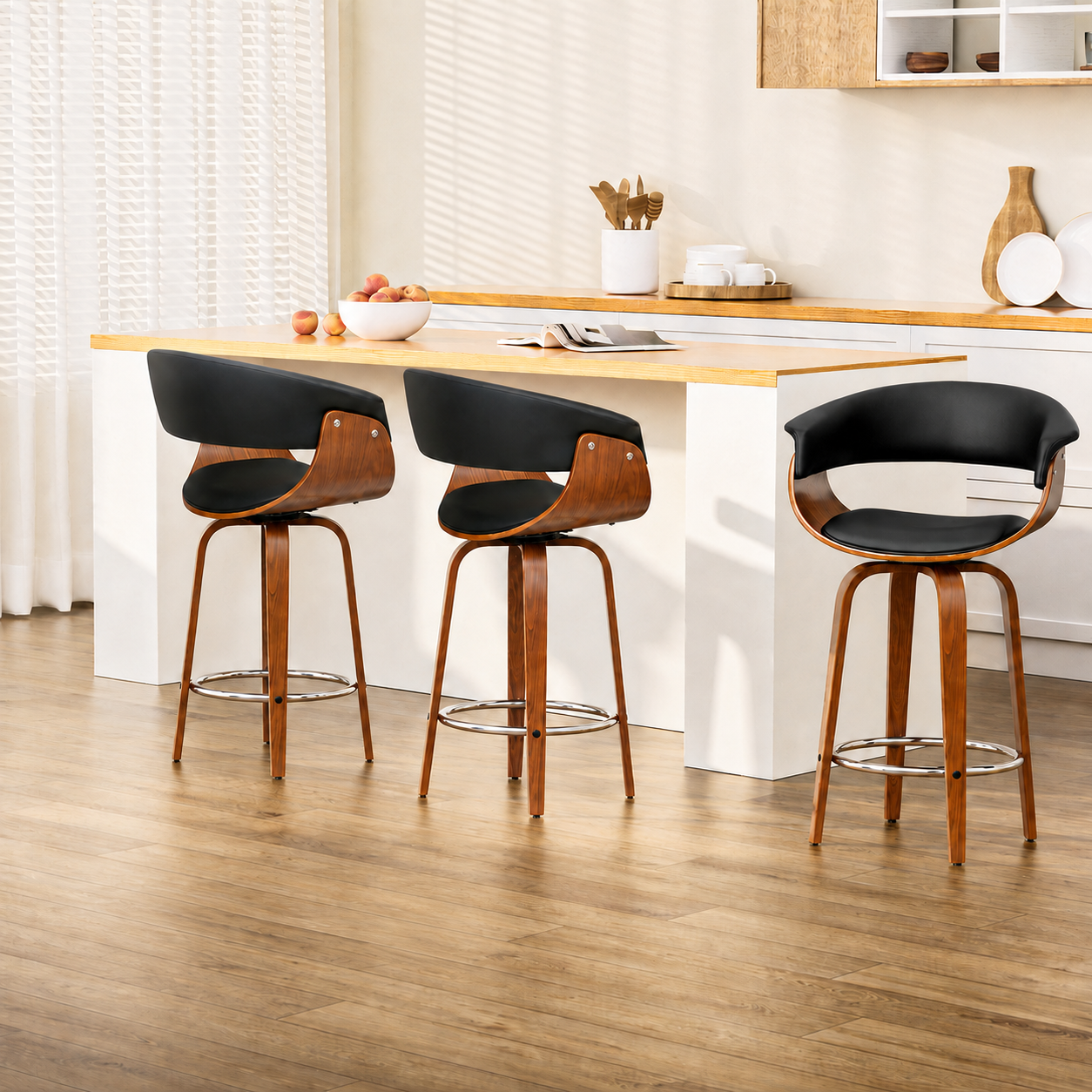 Artiss Cassius Bar Stools - 3 Pack - Black