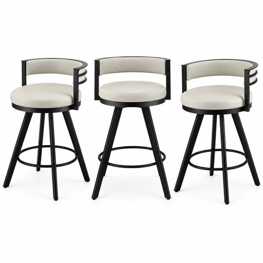 Artiss Bar Stools - Set of 3 - Beige