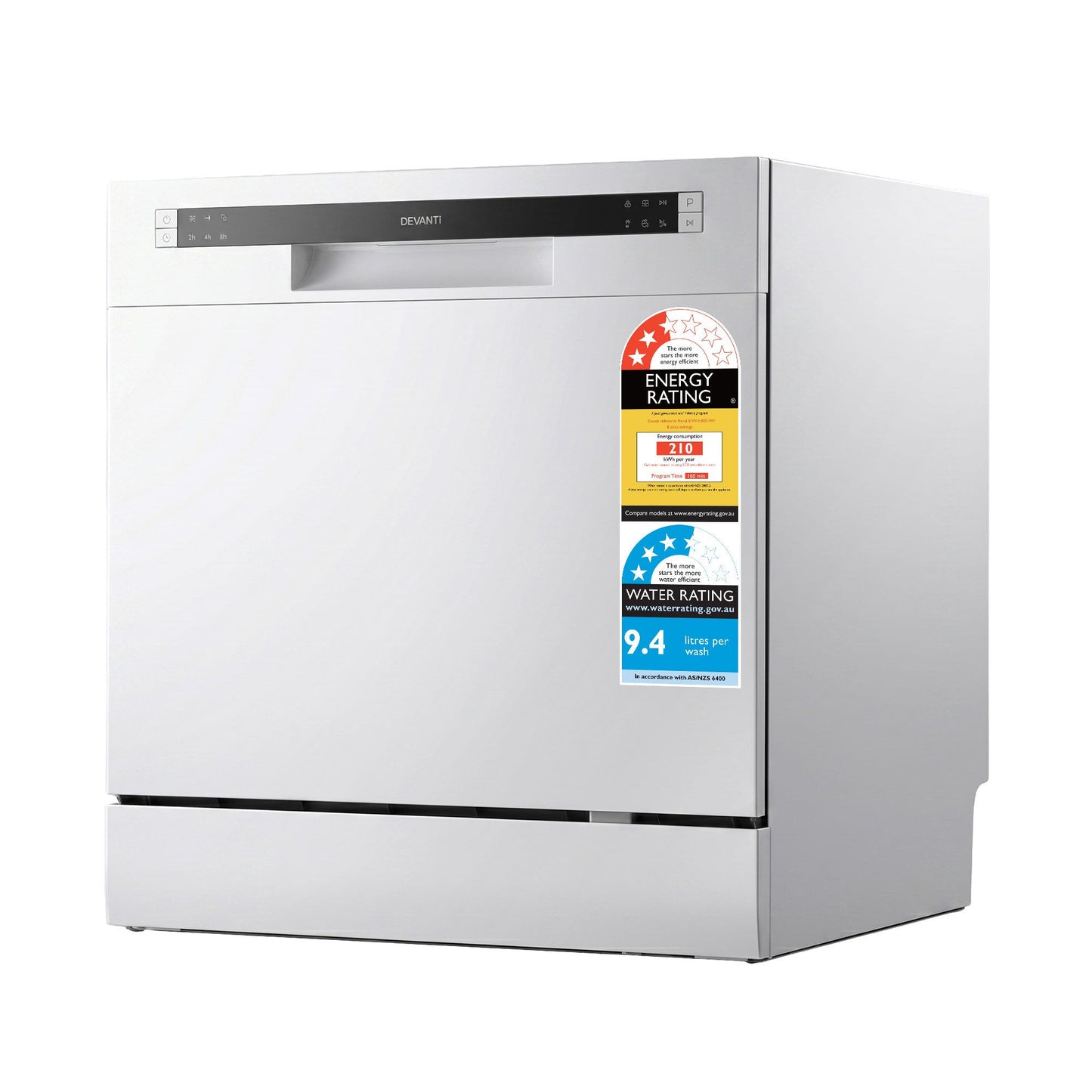 Devanti 8-Place Benchtop Dishwasher - White