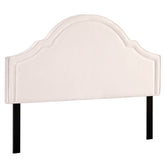 Bed Headboard King Velvet Beige
