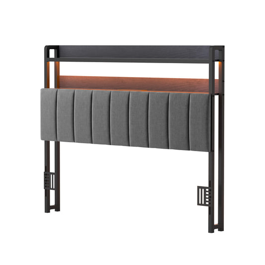 Artiss Double Headboard with Charging Station - Grey