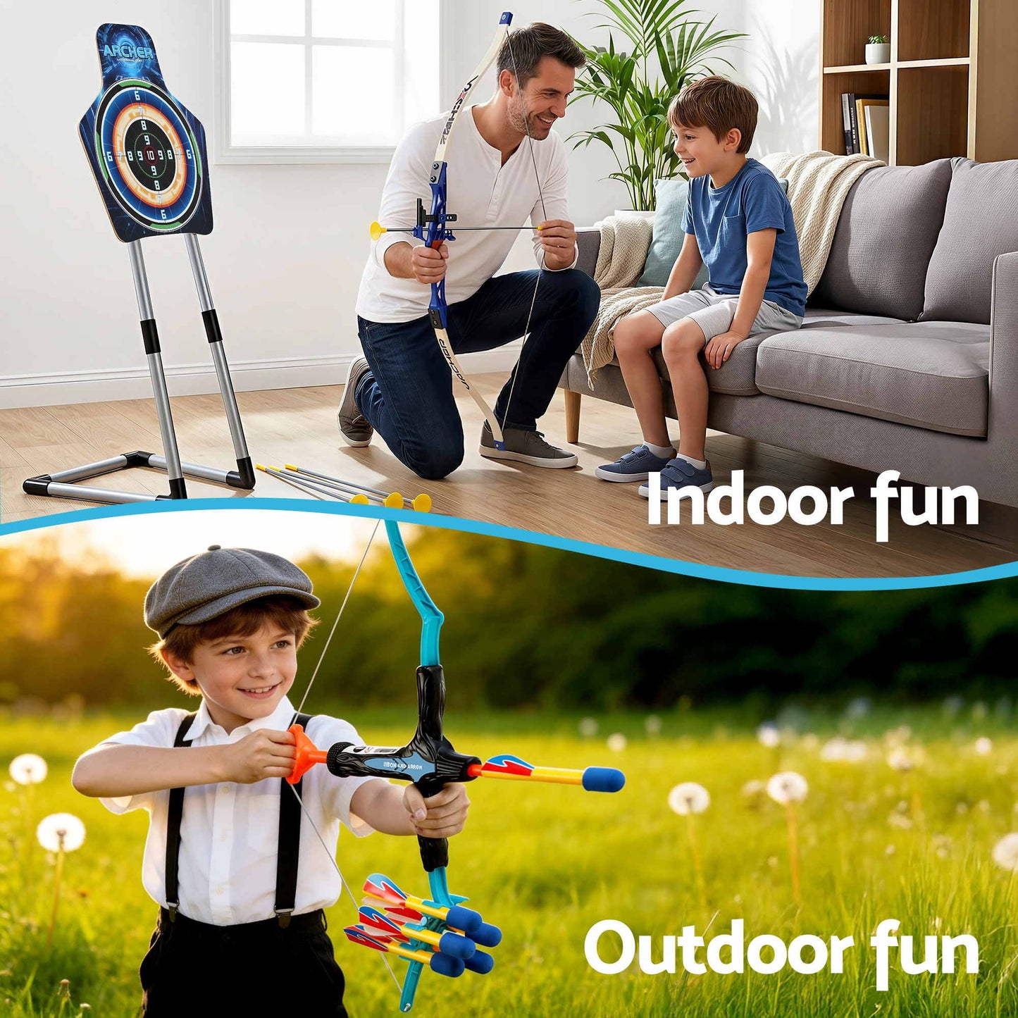Keezi Kids Bow and Arrow Set with Standing Target