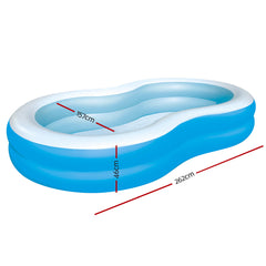 Bestway Inflatable Kids Pool 262x157x46cm 544L