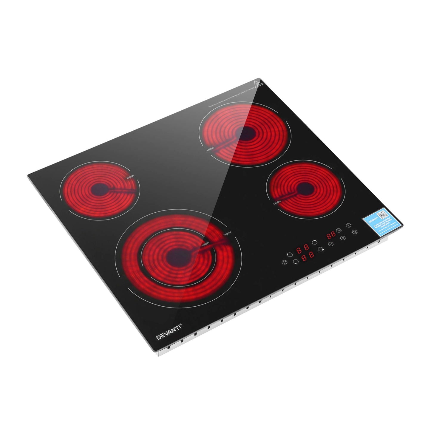 Devanti 5-Zone Ceramic Cooktop 7600W - Black