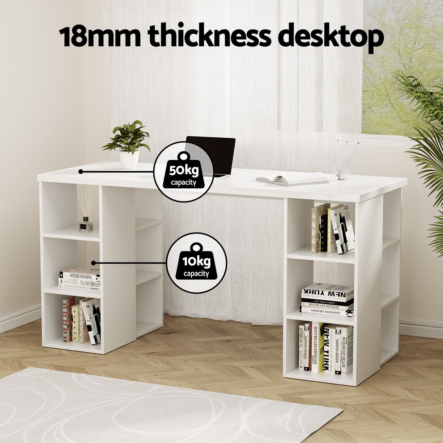 Artiss Office Desk & Chair Set - White