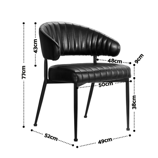 Artiss Dining Chairs Set of 6 - Black