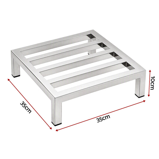 Giantz 35x35cm Dunnage Rack 2-Pack Stainless Steel Kitchen Floor Stand