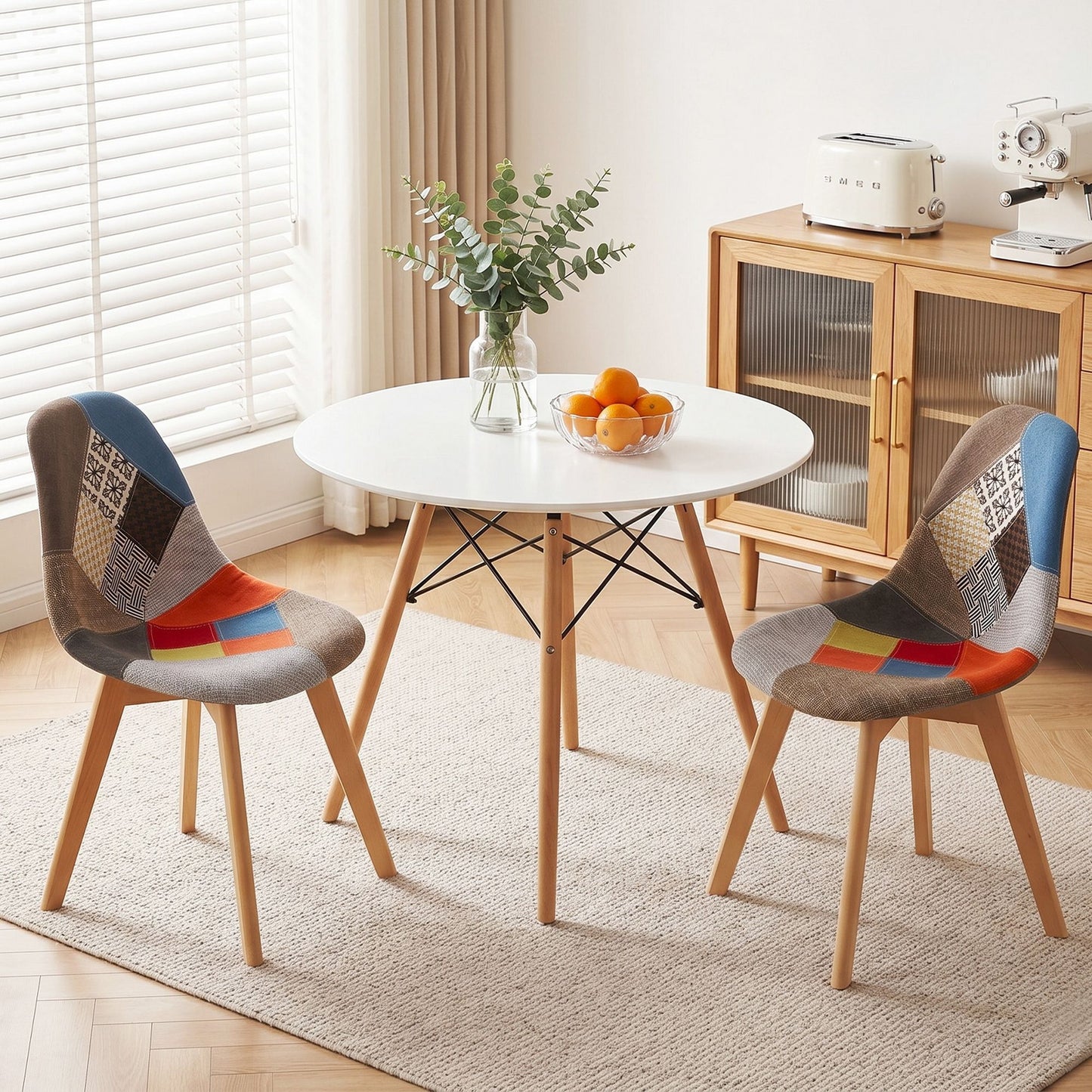 Artiss 3 Piece Round Dining Set - White