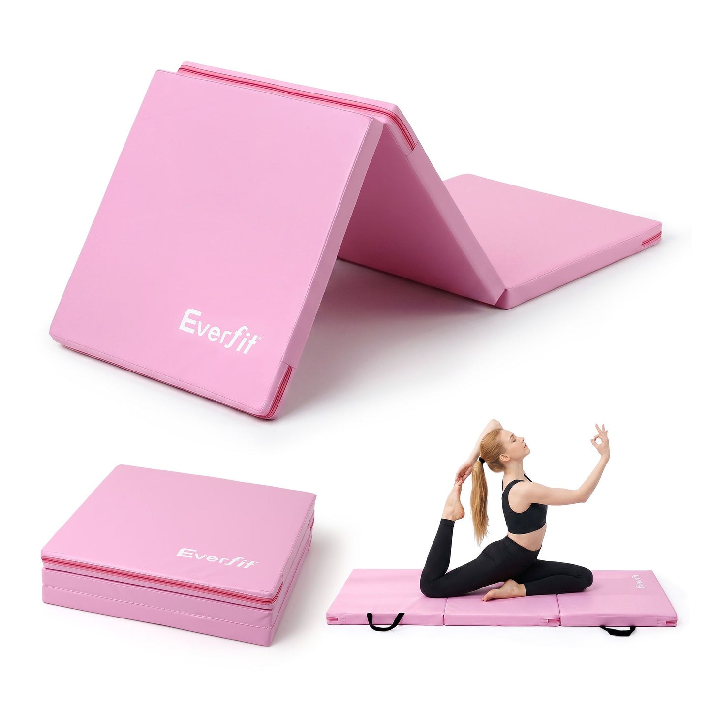 Everfit 180cm Folding Gymnastics Mat - Pink