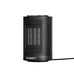 Devanti Electric Fan Heater 1200W - Rapid PTC Heating, 3 Modes, 70° Oscillation, Compact Design with LED Thermostat and Safety Features