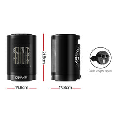 Devanti Electric Fan Heater 1200W - Rapid PTC Heating, 3 Modes, 70° Oscillation, Compact Design with LED Thermostat and Safety Features