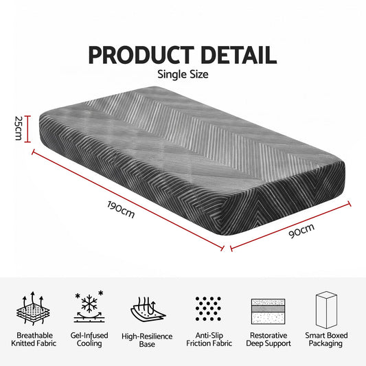 Giselle ECLIPSE 25cm Memory Foam Mattress - Single