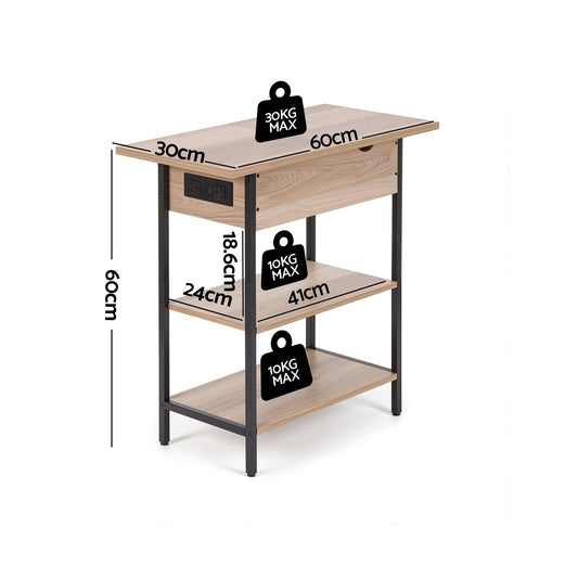 Artiss Flip-Top Coffee Table with Charging Station
