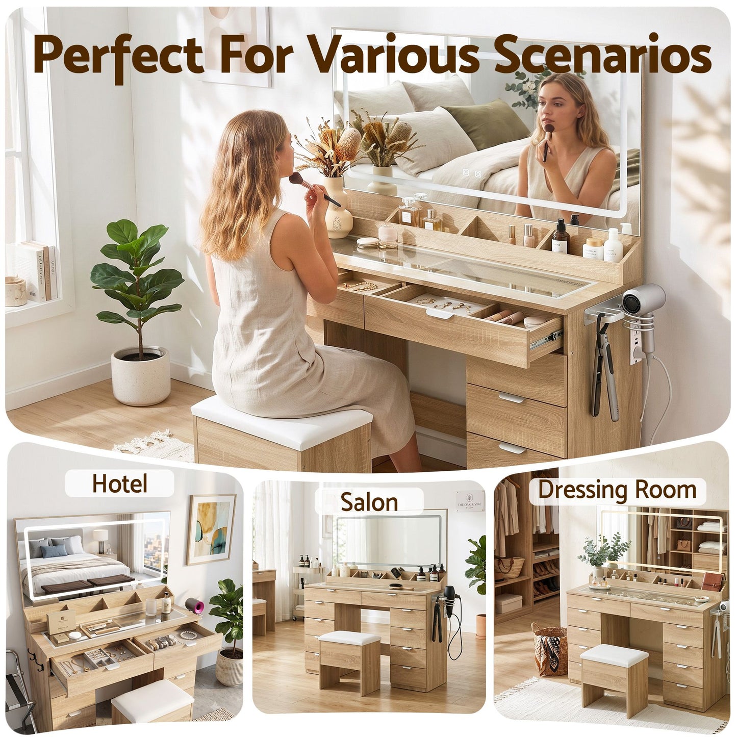 Artiss Dressing Table with LED Mirror