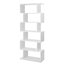 Designer Bookshelf 6 Tiers White