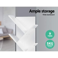 Tree Bookshelf 9 Tiers White