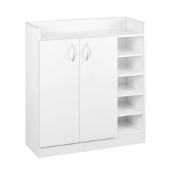 Shoe Rack Cabinet 21 Pairs Adjustable Shelves White