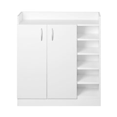 Shoe Rack Cabinet 21 Pairs Adjustable Shelves White