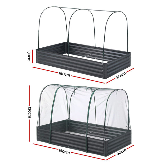 Green Fingers Raised Garden Bed with Mesh Cover 180cm