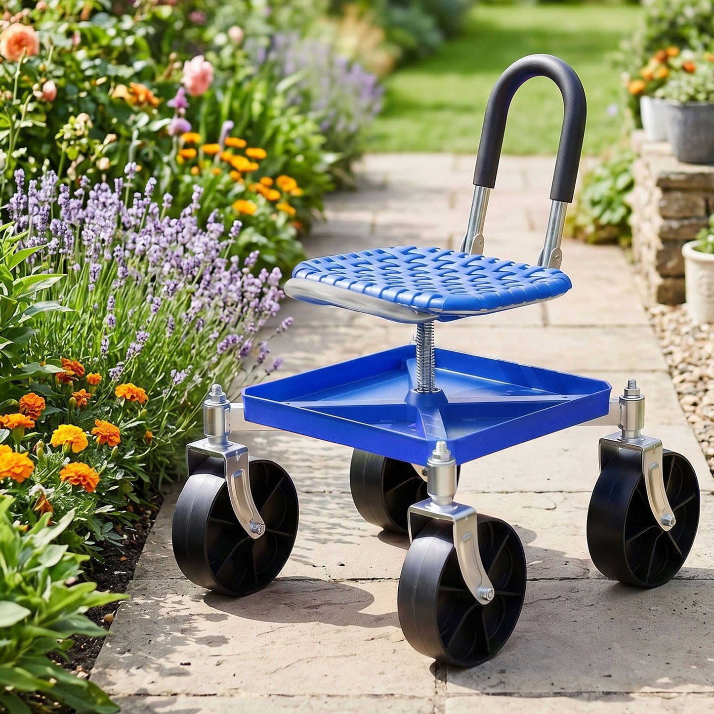 Gardeon Garden Cart Seat Stool - Blue