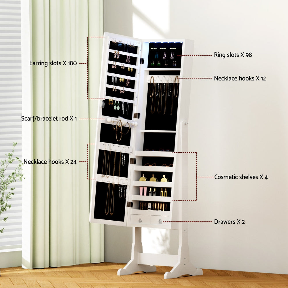 Artiss Freestanding Jewellery Cabinet with Mirror
