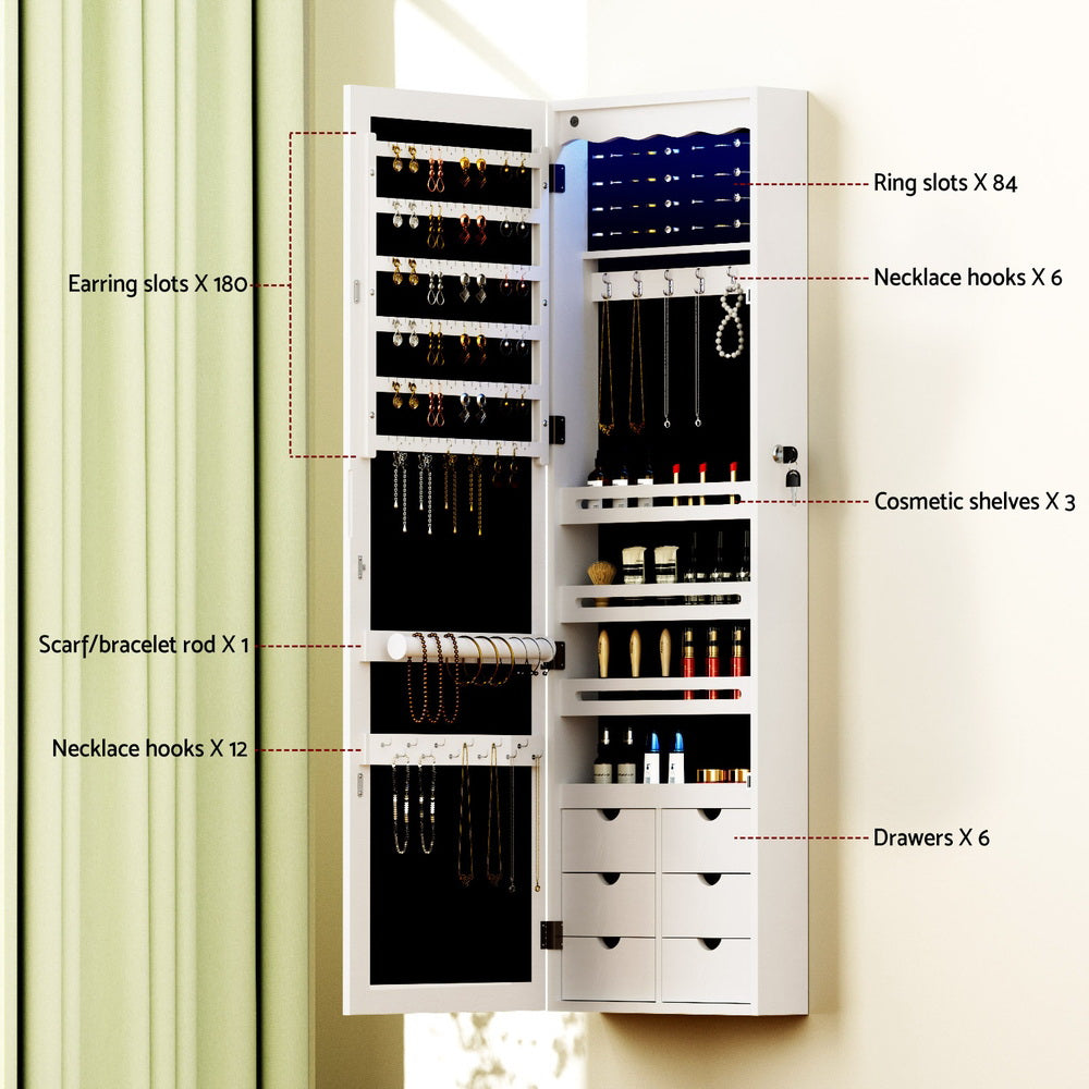 Artiss Jewellery Cabinet with LED Mirror