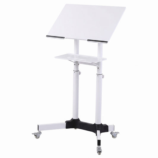 Artiss Mobile Lectern Stand - White