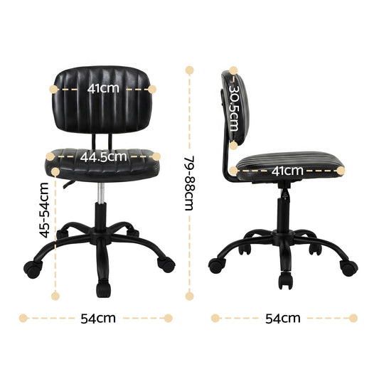 Artiss Armless PU Office Chair - Black