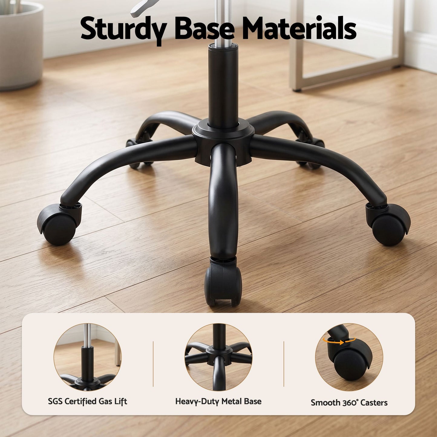 Artiss Armless PU Office Chair - Black