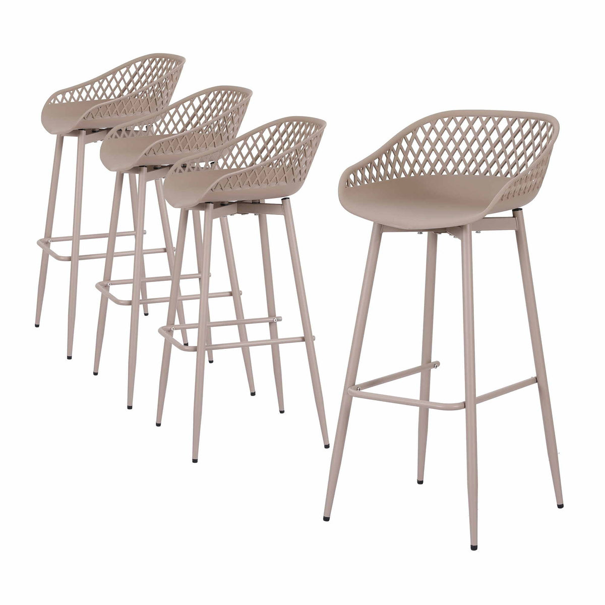 Gardeon Outdoor Bar Stools - 4 Pack - Coffee