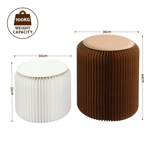 Artiss Accordion Folding Paper Stools Set