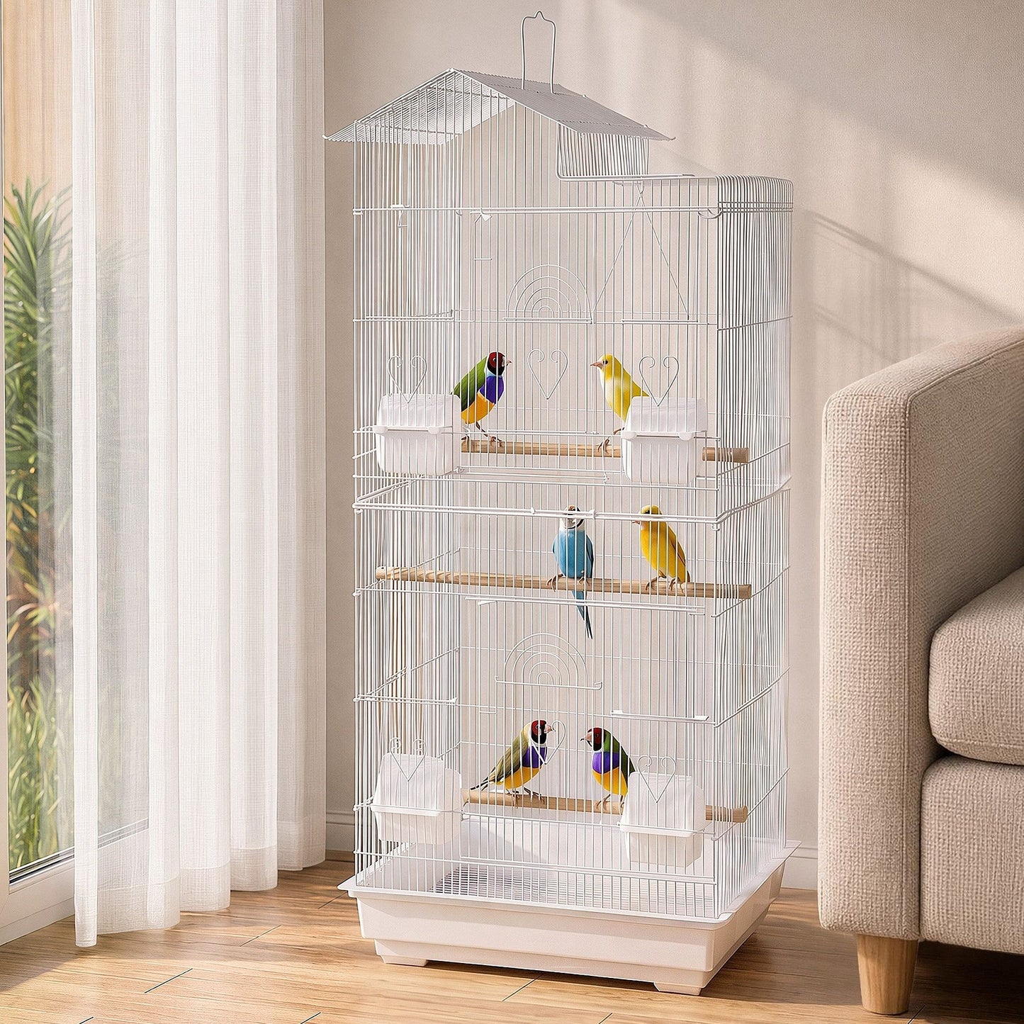 i.Pet 100cm Bird Cage - White