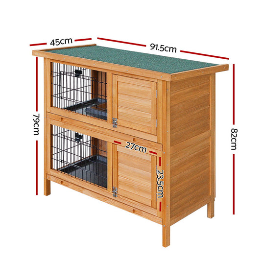 Rabbit Hutch Chicken Coop 91.5x45x82cm