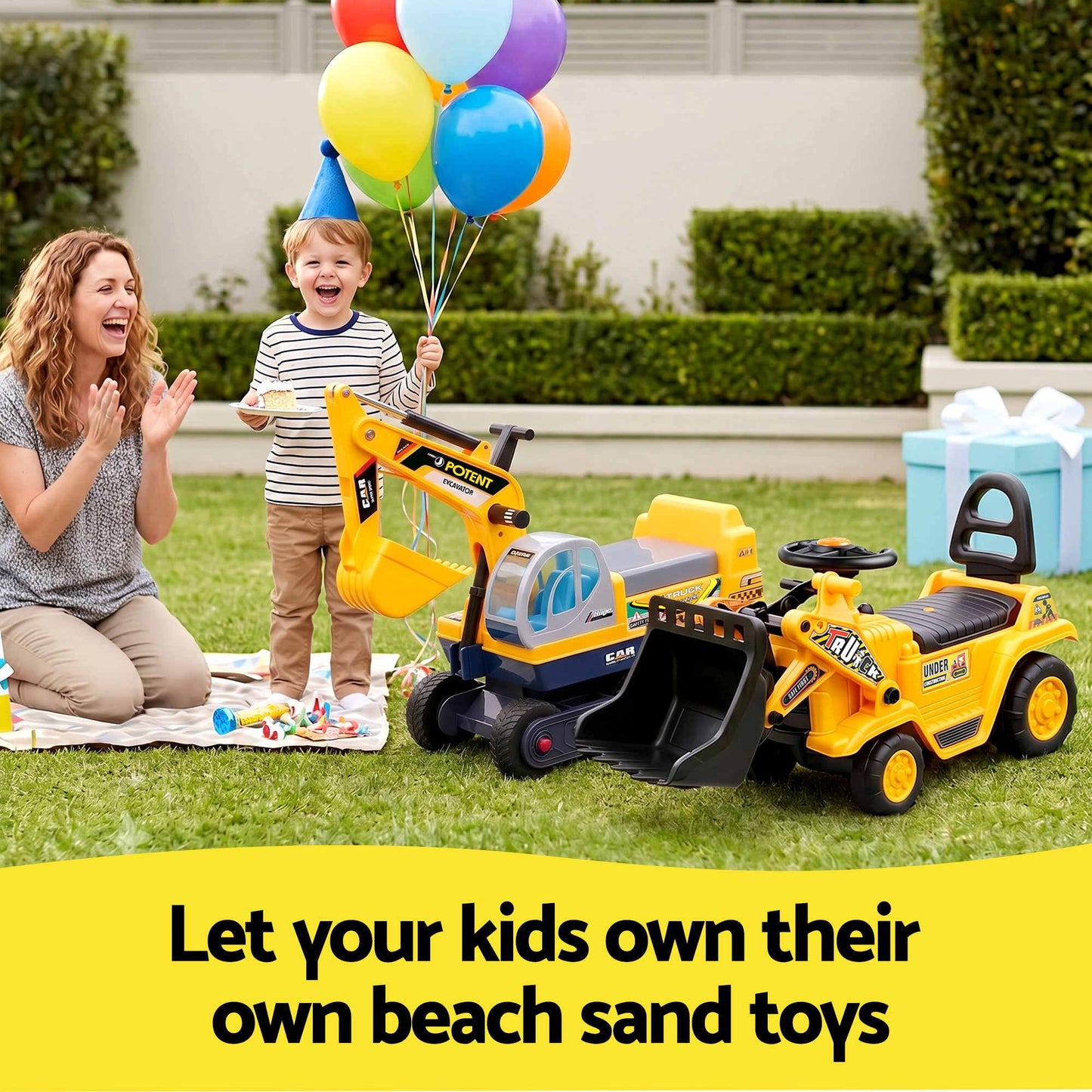 Keezi Ride-On Bulldozer & Digger Toy