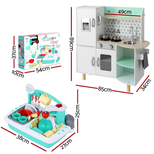 Keezi Pretend Kitchen Playset - green