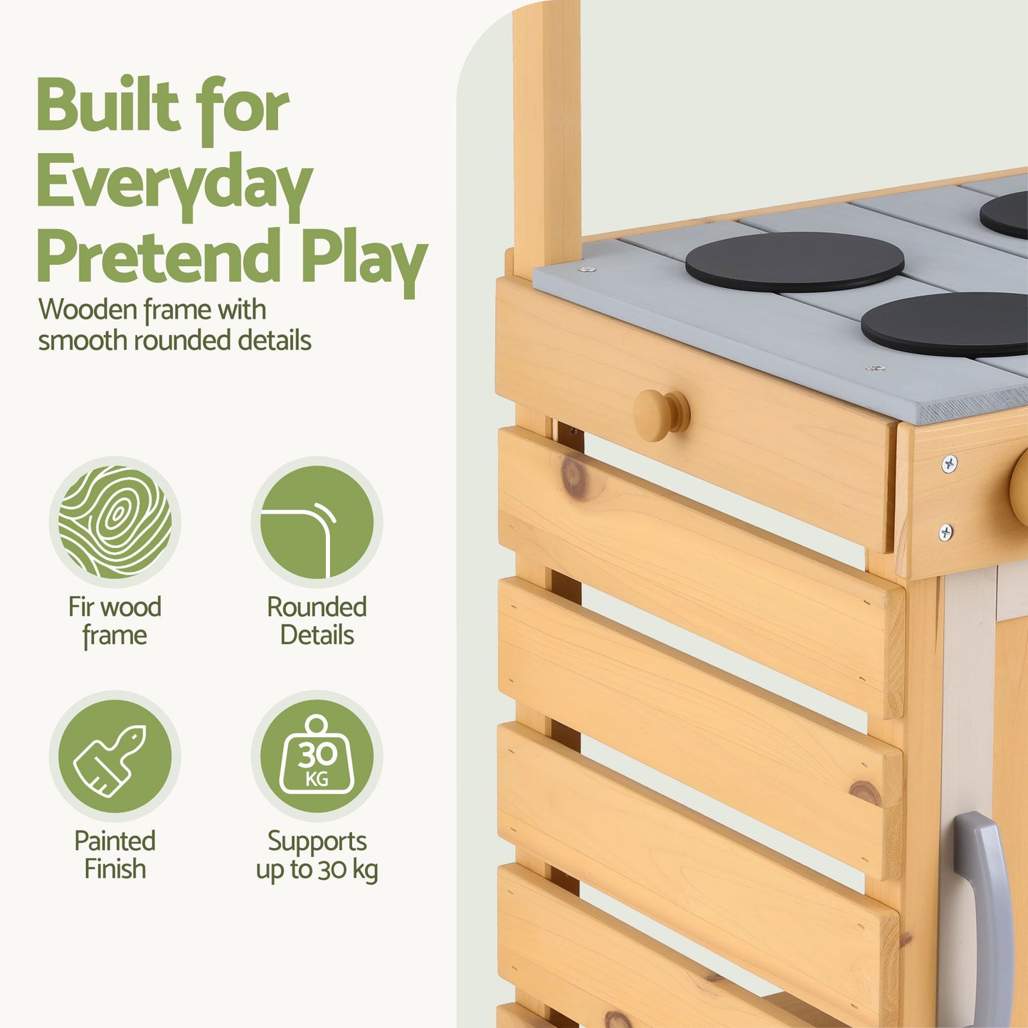 Keezi 95cm Wooden Kids Kitchen Playset