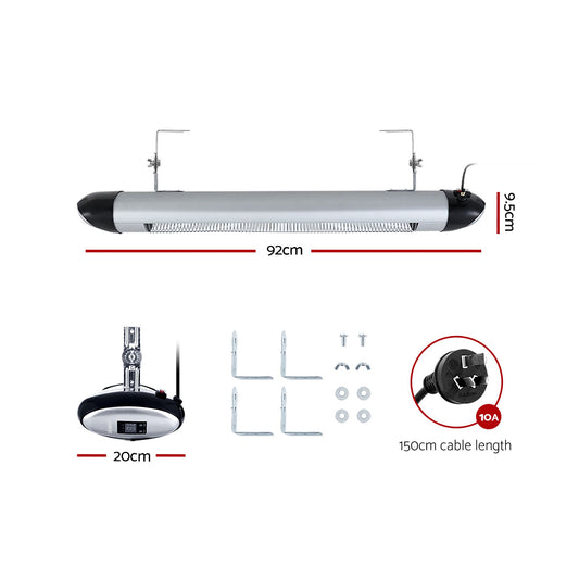 Devanti 2 Pack Outdoor Radiant Heaters - 2000W