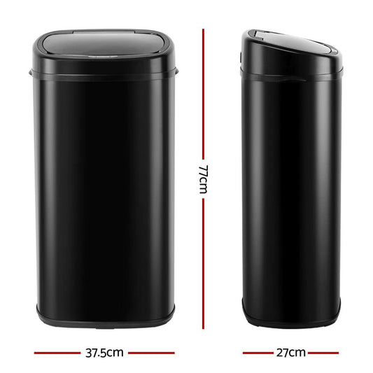 Devanti 68L Motion Sensor Bin - Black
