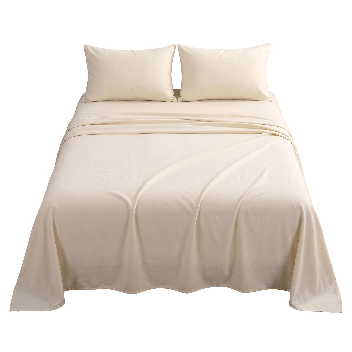 Giselle 150 GSM Micro Flannel Sheet Set - Queen - Cream White