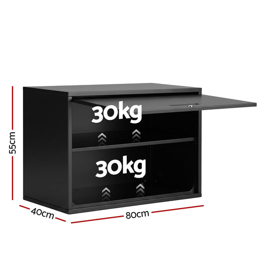 Giantz Overhead Wall-Mount Tool Cabinet - Black