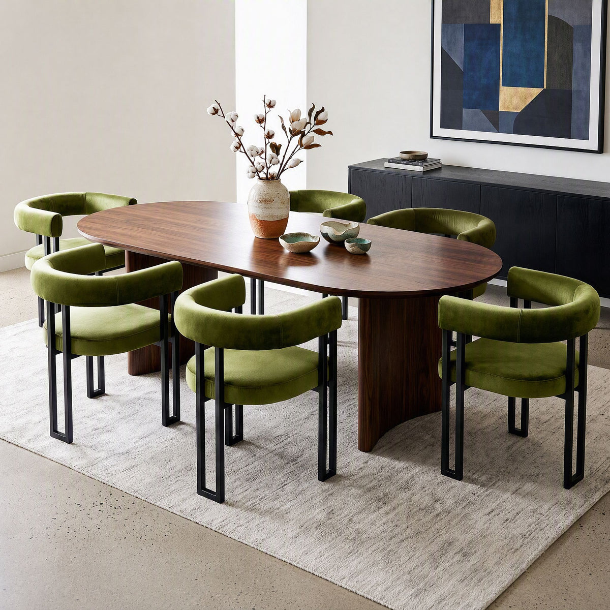Artiss Velvet Dining Chairs - 6 Pack - Green