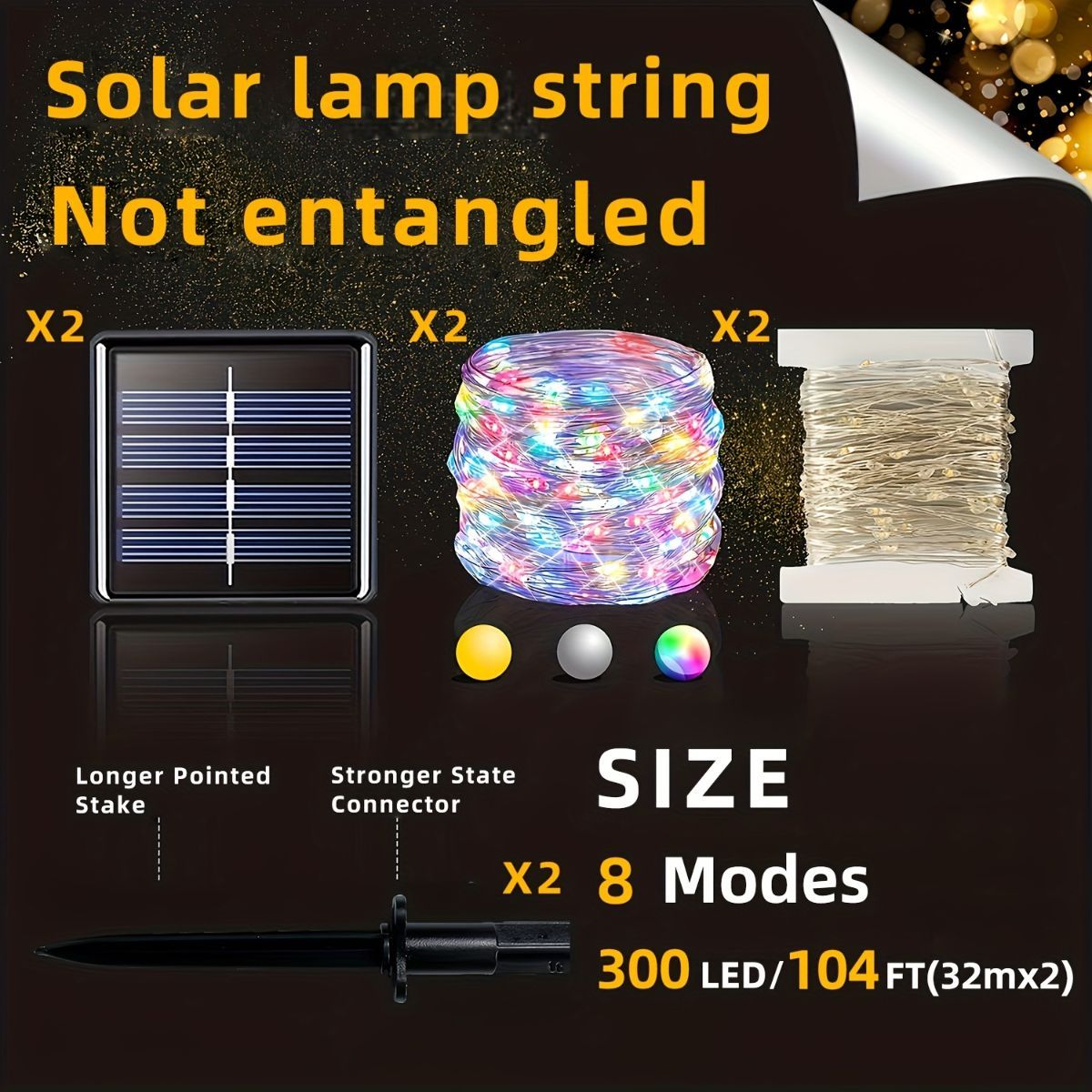 Solar Outdoor String Lights - Warm White
