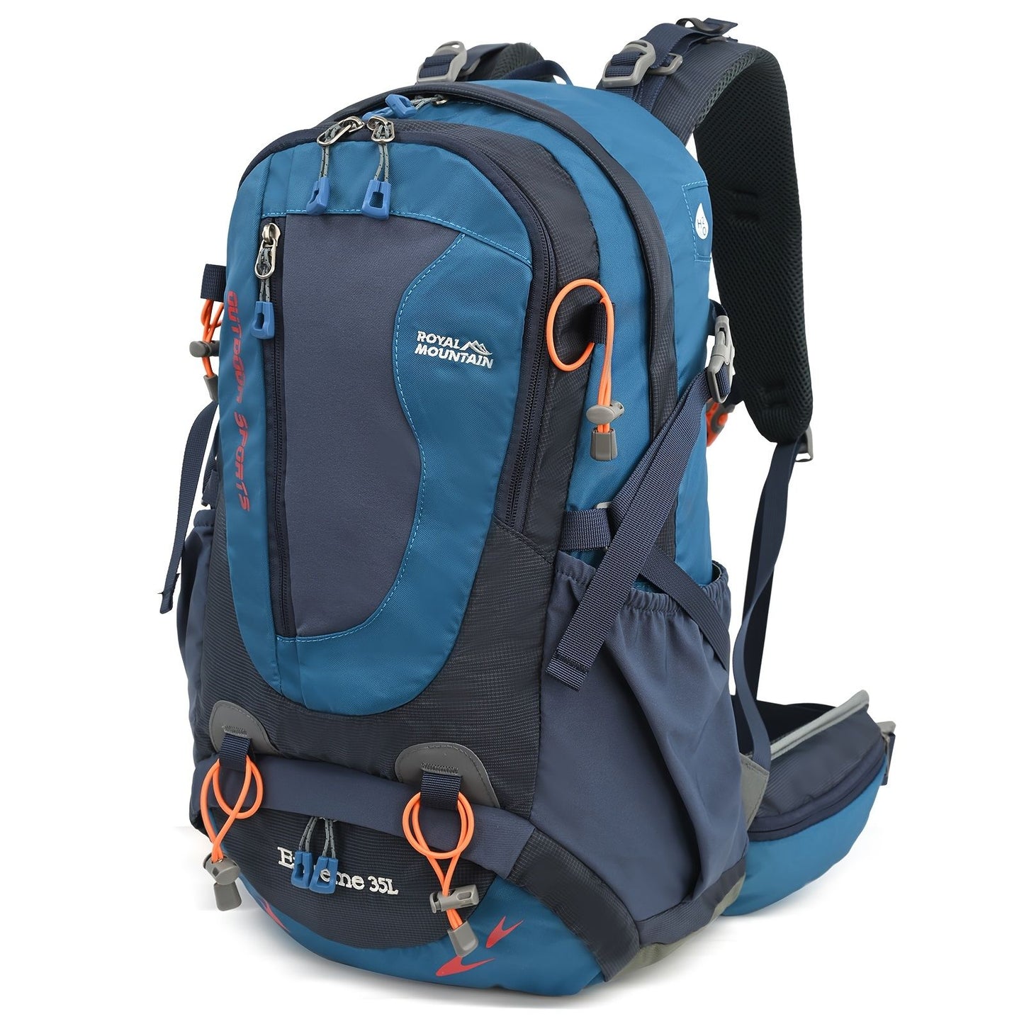 Green Orange Blue Black Royal Mountain backpack, Extreme 35L backpack, travel backpack, outdoor backpack, high-quality backpack, Australian bush backpack, camping gear, hiking backpack 35L