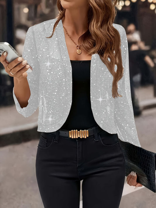 Women's Sparkly Sheer Jacket - Navy XL