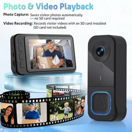 Wireless Video Doorbell with 4.5-inch Screen