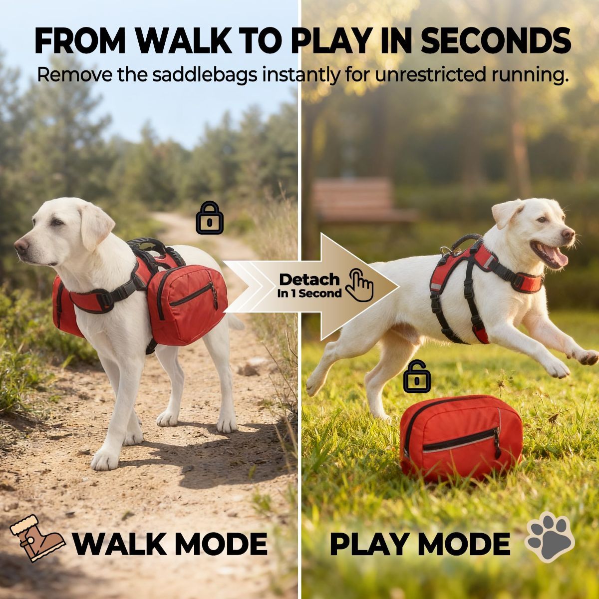 Dog Harness Storage Bag - Red L